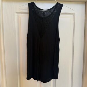 PAIGE Black Mesh Detail Tank Top